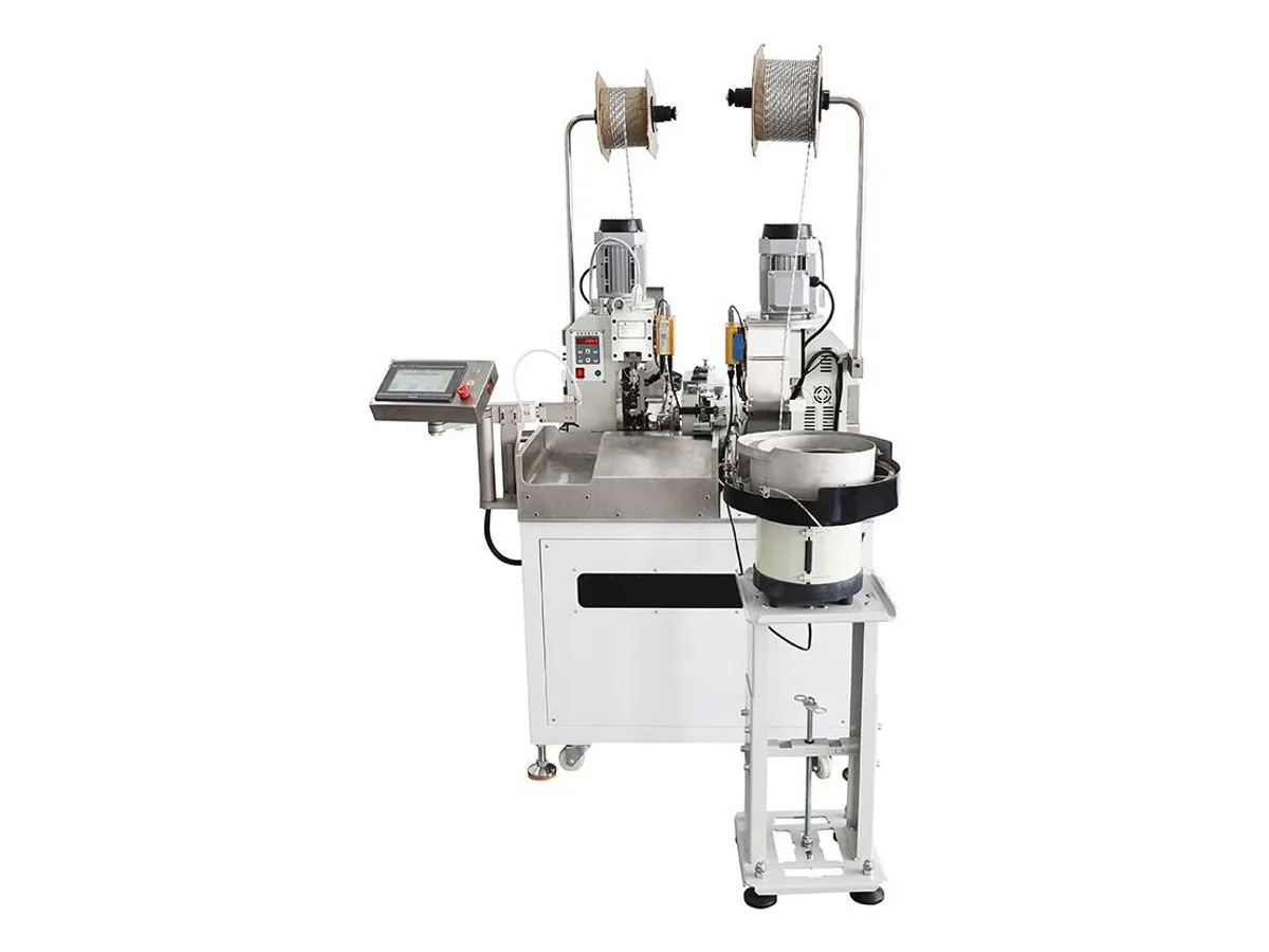 Double-End Terminal Crimping Machine with Insulation Sleeve Insertion, 10–24 AWG