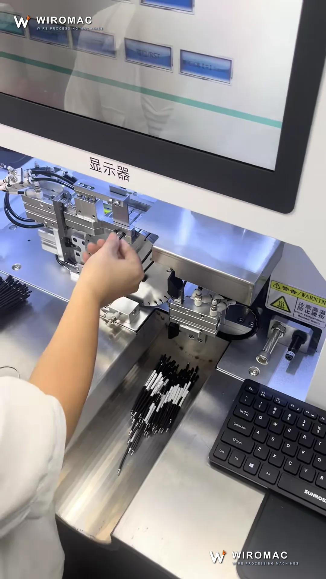 Automatic Heat Shrink Tube Laser Marking, Inserting and Shrinking Machine for Φ10 Tube, Alternate Build WM-673B